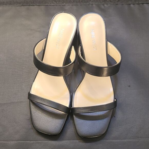 BRAND NEW NINE WEST BLOCK HEEL SQUARE TOE WOMENS SANDALS - Picture 3 of 14